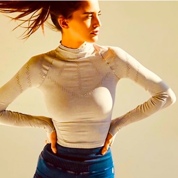 FP Movement by Free People Tops - Free People Movement Good Karma Hi Neck Layering Top (Camel)